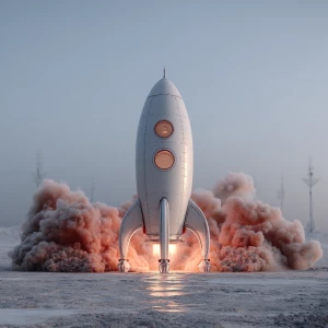 3d render rocketship