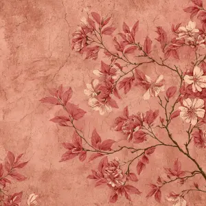 flat printable background paper, vintage botanical floral design...