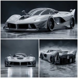 Design a futuristic envisioning of the Ferrari F50 GT-R for the...