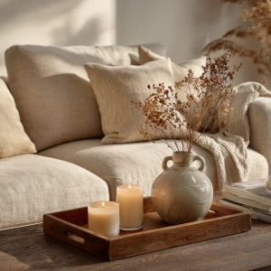 Create a realistic lifestyle editorial photograph of a Scandinav...