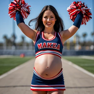 Make a pregnant cheerleader