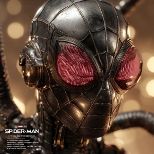 A hyper-realistic close-up portrait of a robotic, biomechanical...