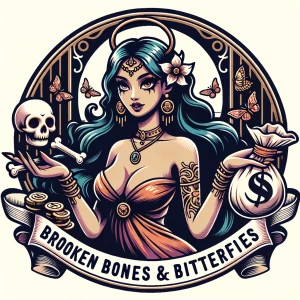 Illustrate a captivating goddess-demoness avatar or mascot style...