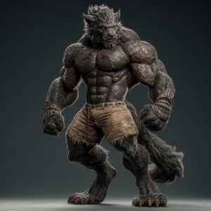Lycan hairymuscles showing off full body view