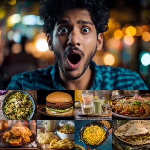 Ultra realistic YouTube thumbnail, Indian male vlogger shocked e...