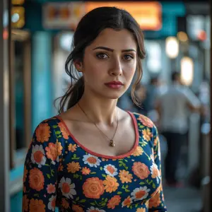 Memesini okşayan bir kadın