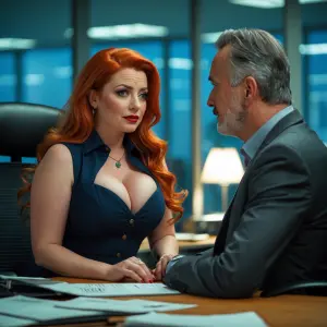 A bubbly red-haired junior accountant named Amy Danvers, with an...