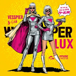 Retro 1960s pop art comic book cover, bold halftone dots, yellow...