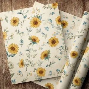 flat printable background paper, farmhouse prairie floral design...
