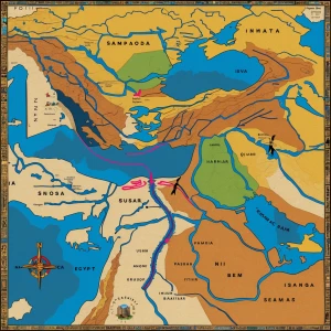 I’m map of ancient Middle East tracing the road that the Israeli...