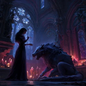 A dark romantic style artwork, depicting 'Gothic Power & Devotio...