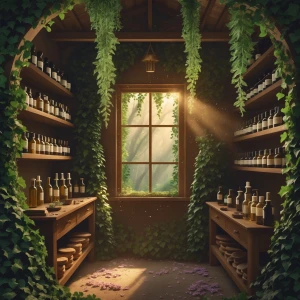 You enter the Hidden Herb Apothecary, shrouded in ivy and jasmin...