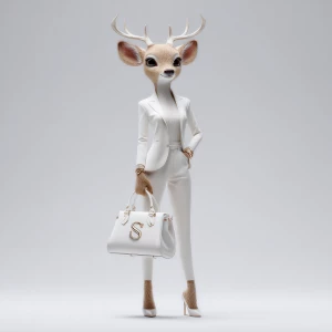 Create an ultra-realistic 8K illustration of a female anthropomo...