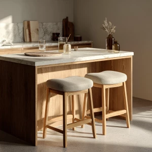 Generate a realistic and detailed image of a kitchen island craf...