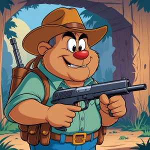 Create a cartoon-style image of Slow Poke Rodriguez, a character...