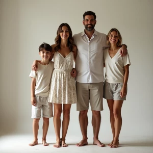 Family photo of Attractive buxom charming 40 year old suburban h...