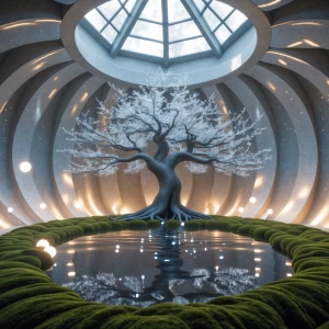 Crystal Orb Meditation Room: A perfectly spherical chamber sculp...