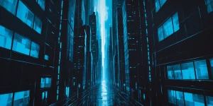 In a dazzling neon-noir AI dream sequence, soft glows and stark...