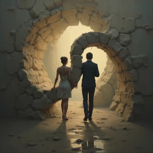 A picture where a mobious strip is a metiphore for a relationshi...