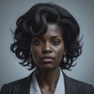 A major hyper realistic image of a black lady who depict pompous...