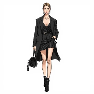 fashion sketch of black outfit