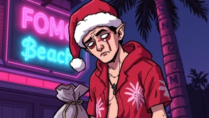 GTA Vice City loading screen character card: cel-shaded Wojak as...