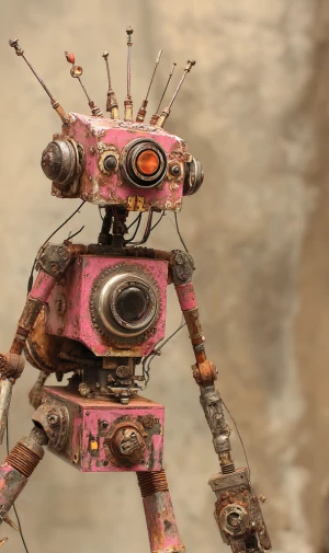 A grotesquely fascinating automaton figure, each hinge and pisto...