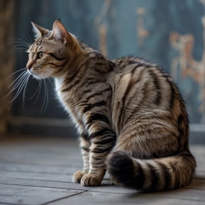 A cat where it's head is on the right side of it's body and it's...