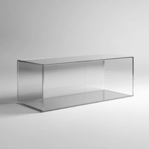 Studioansicht einer farblosen, transparenten Acrylglasvitrine (5...