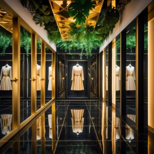 Immerse yourself in "The Gilded Wardrobe Hall," a luxurious blen...