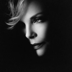 Ultra realistic big close-up portrait of Michelle Pfeiffer, cine...