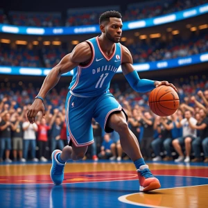 Create a dynamic and lifelike basketball player character with a...