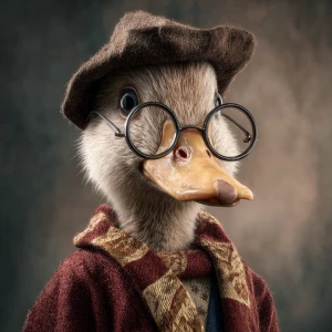 A 3d duck that resembles Harry Potter