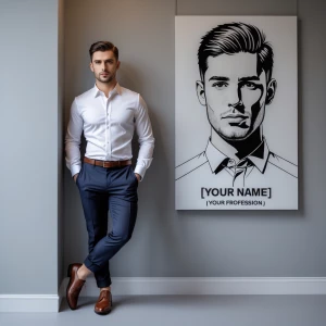 Ultra-realistic 8K full body portrait of a young man with short...