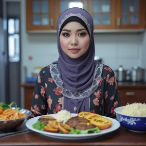 Buat video cewek hijab kekenyangan sampai buncit bentuk bulat ka...