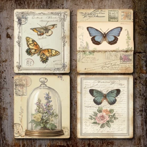 Victorian Butterfly Cabinet – 4 Cards (Romantic Specimens)
Prin...