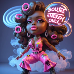 Create a highly detailed 3D Birds Eye top view image of a chibi-...