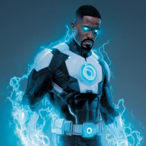 A muscular black man with short, dark hair and a neatly trimmed...