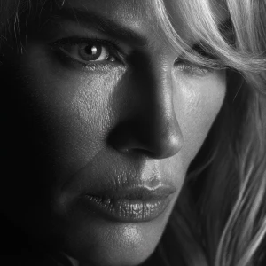 Ultra realistic big close-up portrait of Daryl Hannah, cinematic...