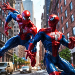 Spider-Man showing off his agility and charisma, catches the eye...