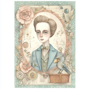 Print-ready junk journal page, A4 portrait full-bleed (≈2480×350...