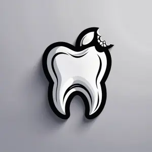 A logo that has a molar as the logo and it has a bite taken out...