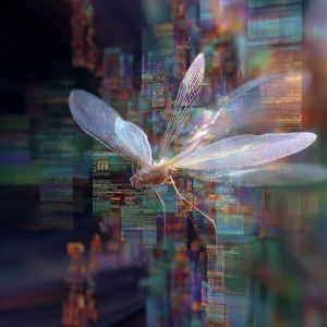 Highly Creative. Surrealism. Macro photography. A tiny, biolumin...