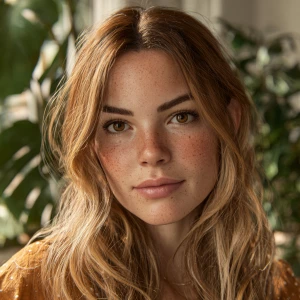 Create a hyper-realistic portrait of a 22-year-old woman of mixe...