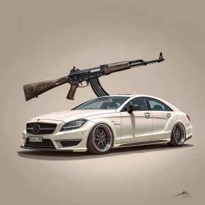 فينك تصورني جوا سيارة مرسيدس cls وتكون ب الابيض و الاسود وتحط جن...