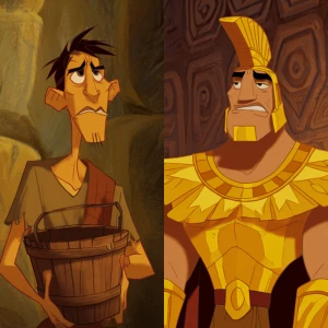 (SPLIT SCREEN) A diagonal split composition. Left Side: A scrawn...