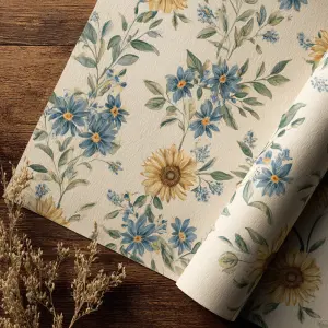 flat printable background paper, rustic farmhouse floral vine pa...