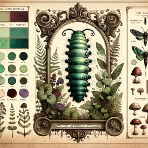 Print-ready junk journal page, A4 portrait full-bleed, 300 DPI....