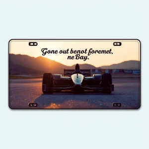 Design a 6x12-inch license plate featuring a dynamic silhouette...