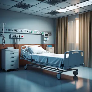 Please adjust the background settings to mimic a hospital room a...